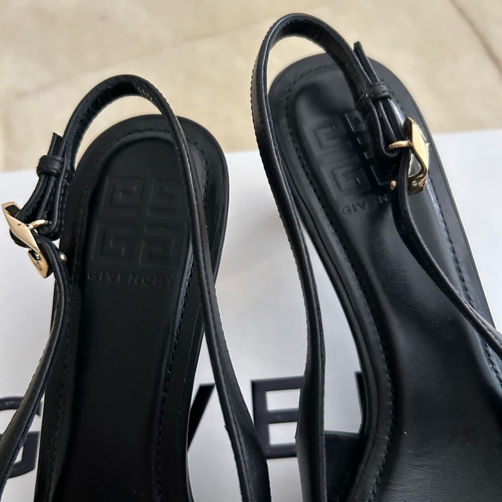 GIVENCHY | Black G Cube Slingback Heels - Picture 8 of 13